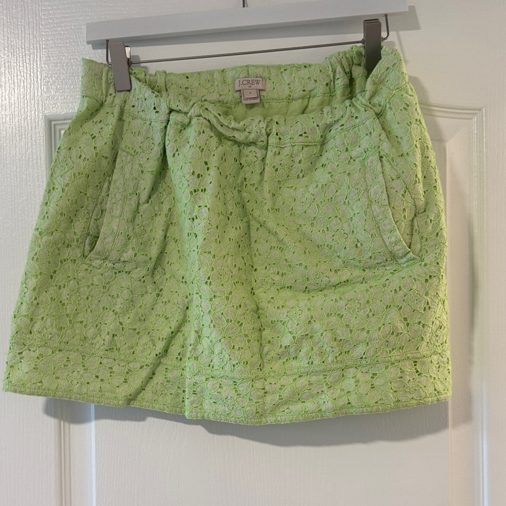 J. Crew Light Green Lace Skirt